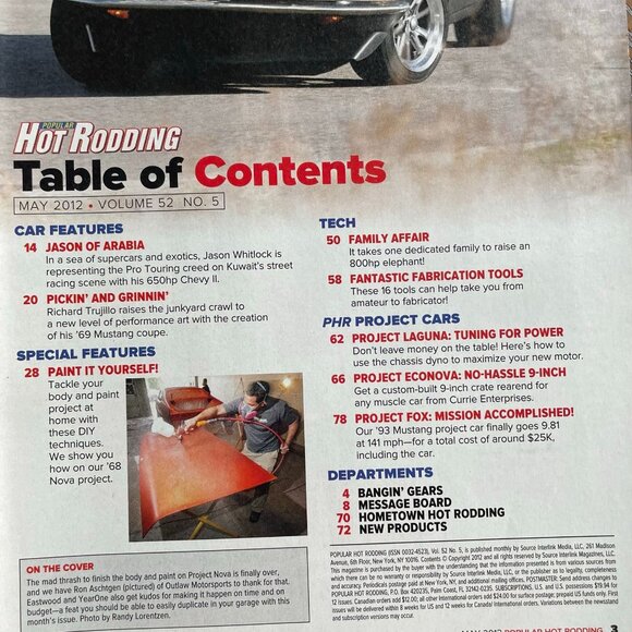 Popular Hot Rodding Magazine May 2012 Vol 52 No 5 u Paint it Yourself - Picture 4 of 7